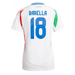 Italien Nicolo Barella #18 Bortatröja Kvinnor EM 2024 Kortärmad